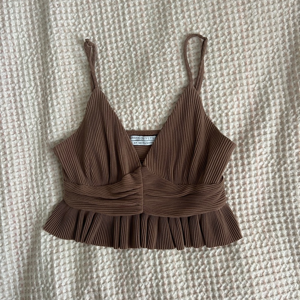 Urban Outfitters Brown Pleated Camisole Top
